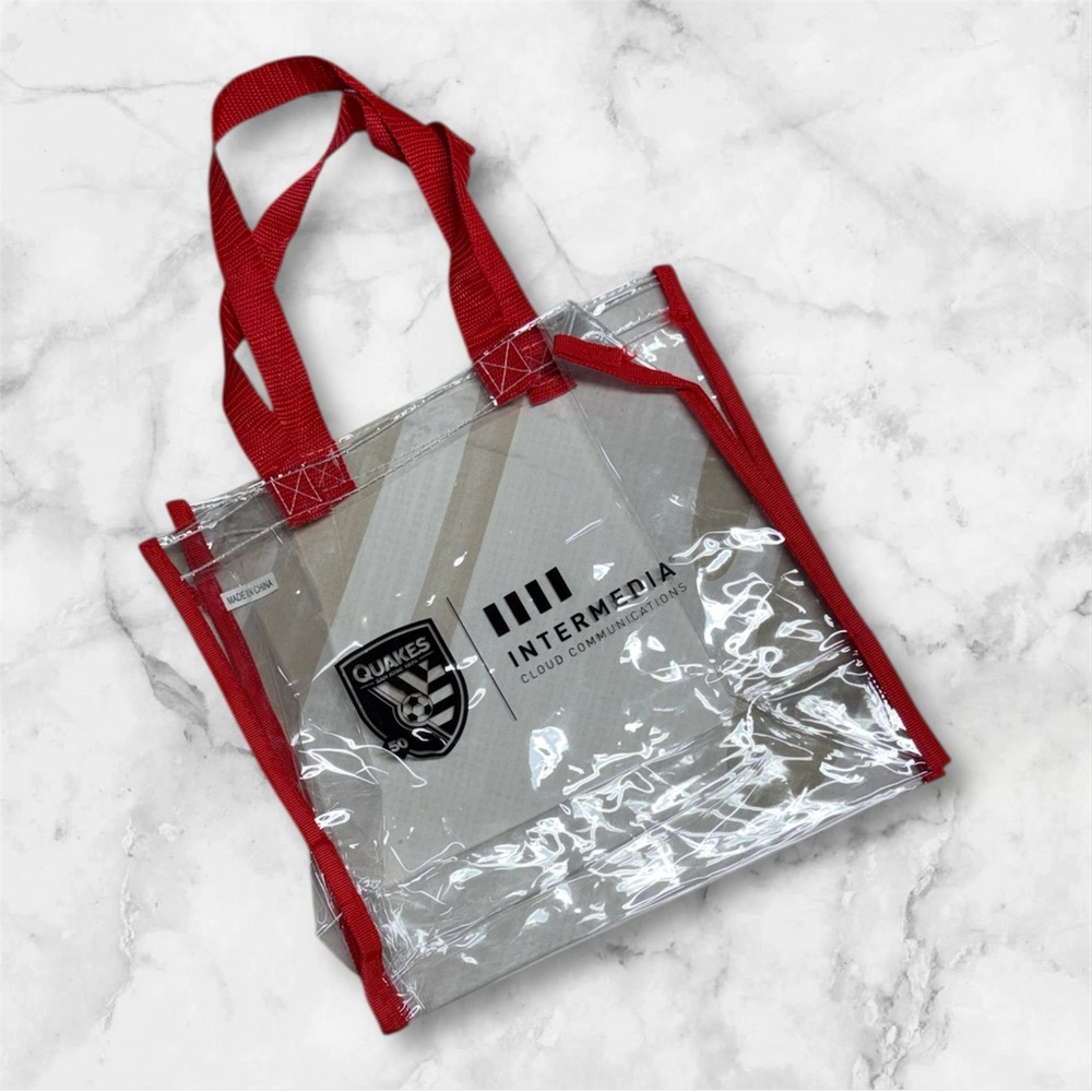 Clear San Jose earthquakes transparent stadium approved Tote Bag Red Straps